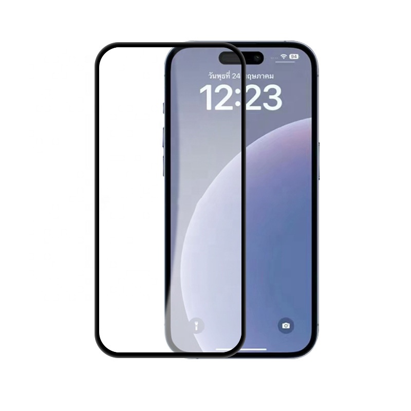 För iPhone 15 Pro Max 9H härdat glasfilm Reptåligt stöd Fingeravtryck 2,5D helskydd Dubbelförstärkt härdat glas för iPhone 15 Pro Max 6,7 tum