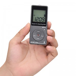 Mylinking™ Mini FM/AM Portable Radio nga adunay Built-in nga Lithium Battery nga Gidisenyo alang sa Paglakaw ug Pag-jogging