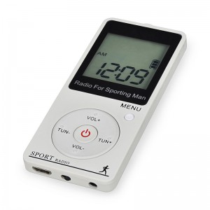 Mylinking™ Mini FM/AM Portable Radio na may Built-in na Lithium Battery na Idinisenyo para sa Walk at Jogging
