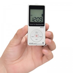 Radyoya Portable Mylinking™ Mini FM/AM bi Pîlya Lithiumê ya Navxweyî ya Ji bo Meş û Jogging hatî sêwirandin