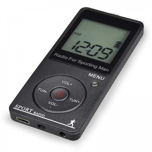 Przenośne radio Mylinking™ Mini FM/AM z wbudowaną baterią litową przeznaczone do spacerów i joggingu