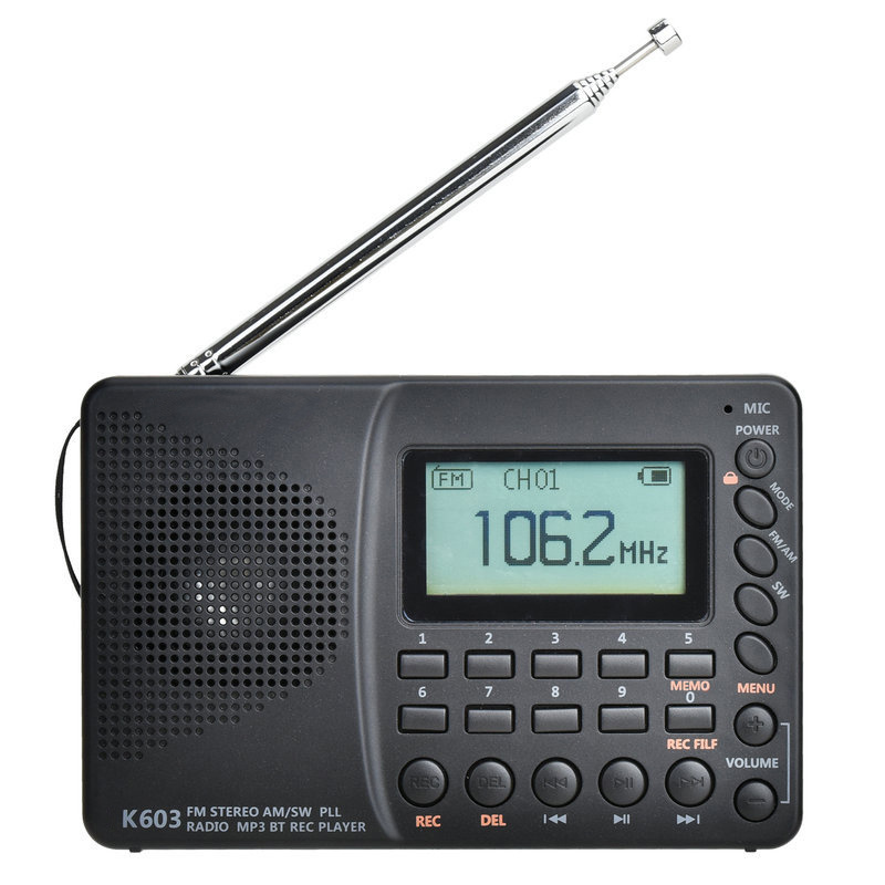 Mylinking™ Portable Voice Recorder AM/SW/FM Radio Stereo BT/TF/USB Player Itinatampok na Larawan