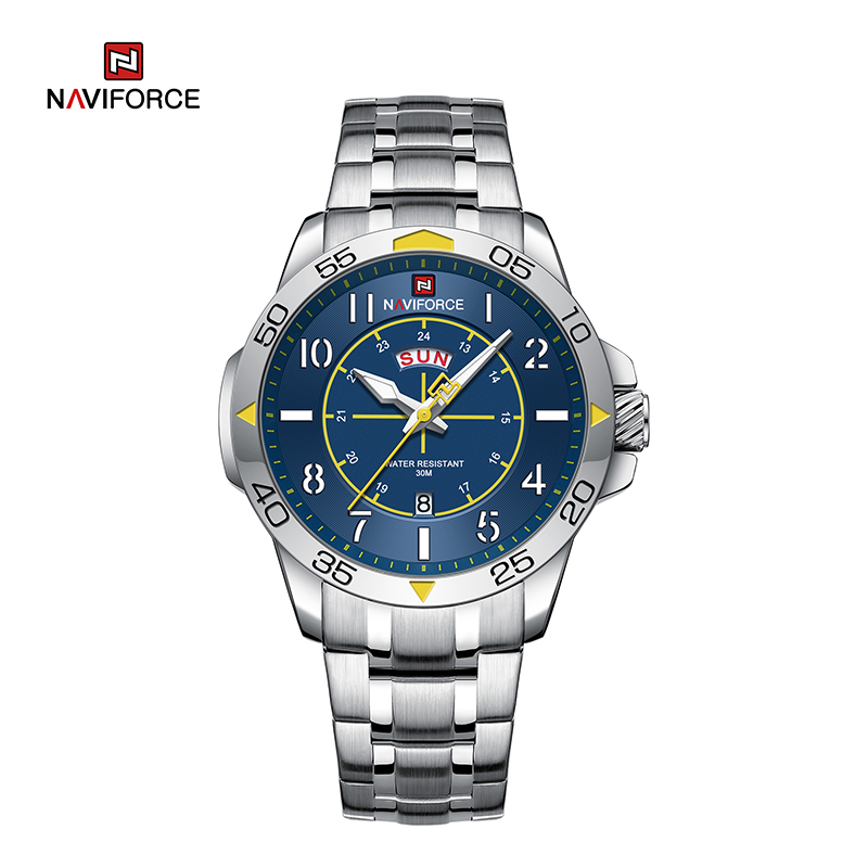 NAVIFORCE NF9204S Brand New Fashion Stainless Steel Strap Waterproof Quartz Sport Watches Men’s Wristwatch 2023