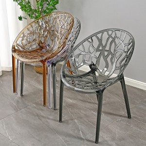 AJ Factory wholesale Outdoor Garden Hotel Party Event Stackable Plastic Acrylic Crystal Cafe Hollow Chair