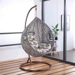 Wholesale Outdoor Balcony Patio silla colgante Hanging Chair Kids Wicker Rattan Egg Chair Swing with Stand