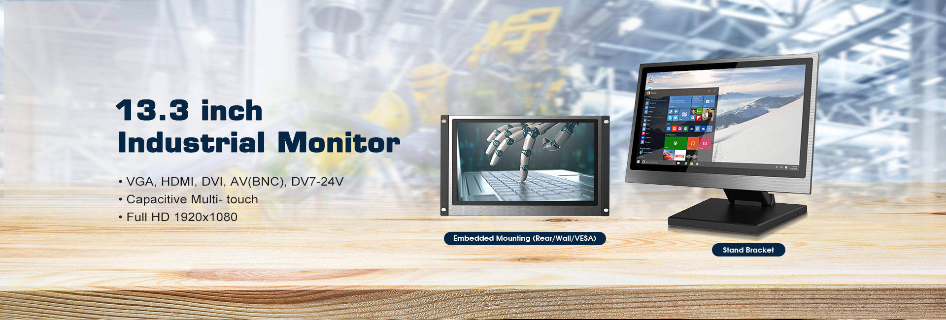 Industrial Embedded Monitor 13.3 inch K133NT