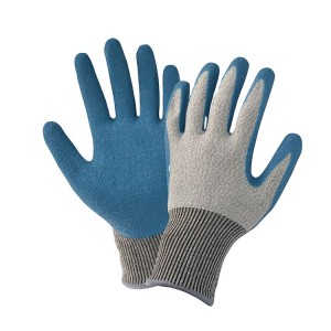 13 Gauge Cut Resistant Blue Latex Palm Coated Working Glove