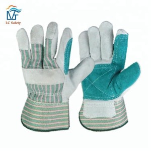 Cowhide Gardening Welding Heat Resistant Gloves Moving Cow Split Leather Labor Gloves
