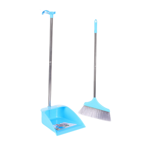 Household Broom and Dustpan Set with Long Handle Standing Upright Sweep for Home Cleaning Sweeping Tool