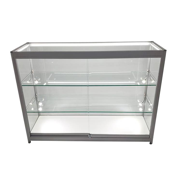 What is the proper size of the glass display cabinet | OYE