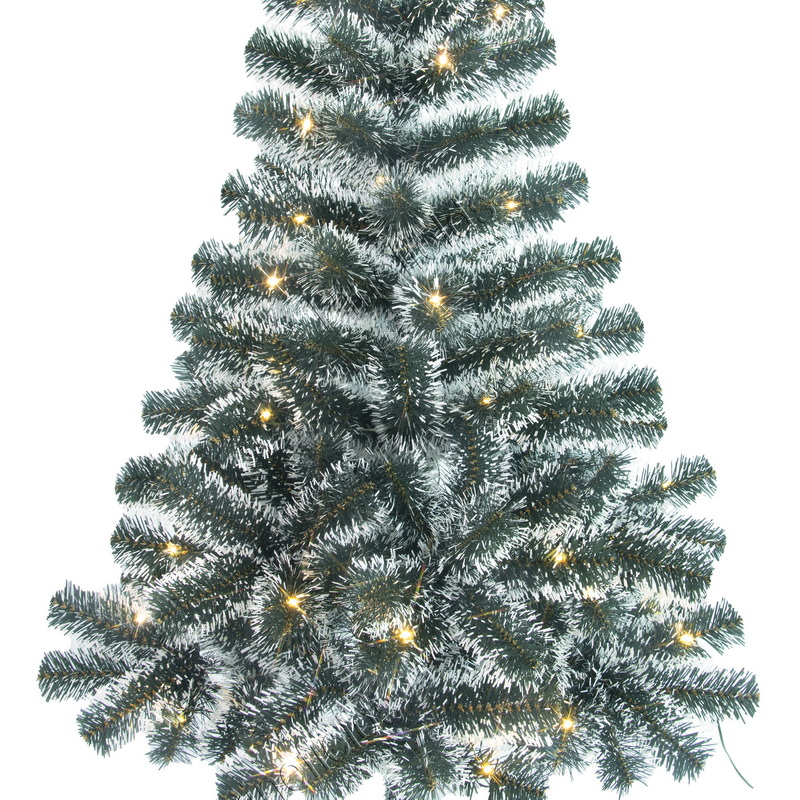 Artificial Christmas Tree, Prelit Christma Tree, 4 ft Christmas Tree With Lights, PVC Tips,  Wrapped,  Plastic Base.#FDPV-49B201G-LT50L