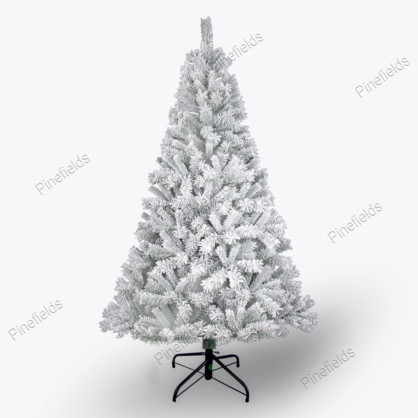 Artificial Christmas Tree, Flocked Christmas Tree, 6 ft Christmas Tree, PVC Tips,  Wrapped,  Metal Base.#IHPC-72B624GM-Z