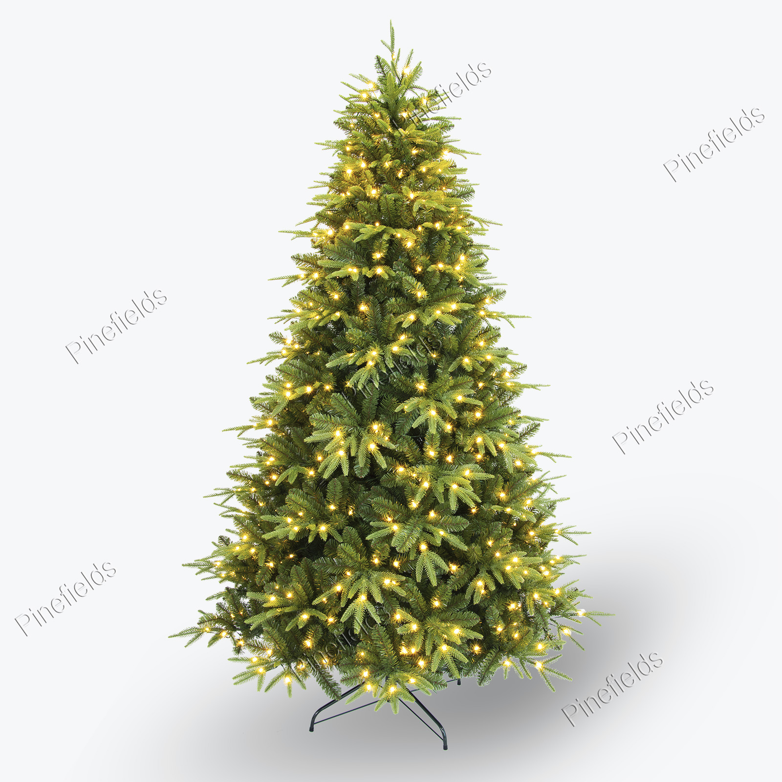 Artificial Christmas Tree, Prelit Christma Tree, 7.5 ft Christmas Tree With Lights, PE Mixed Tips,  Hinge,  Metal Base.#XEPE-90J2586GM(-550L)