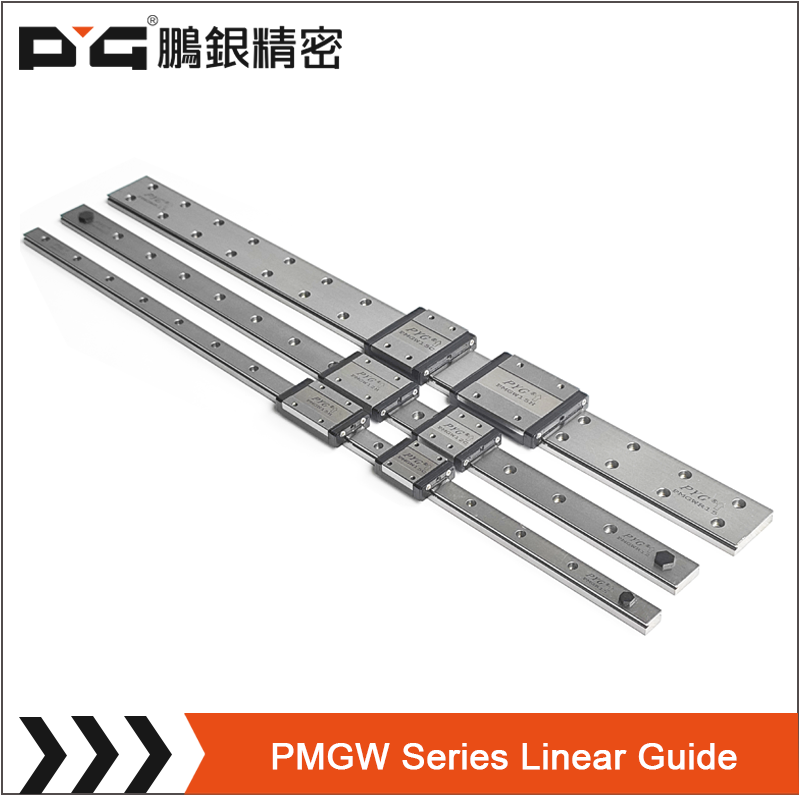 PMGW series wide linear rail miniature ball bearing carriages and guide rails