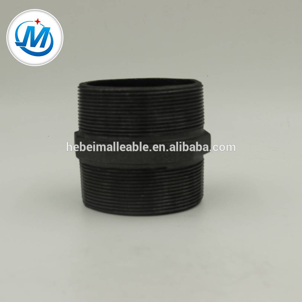 Online Exporter Pipe Plug Fitting -
 Malleable Iron Pipe Fitting cheaper Male Hexagon Nipple – Jinmai Casting