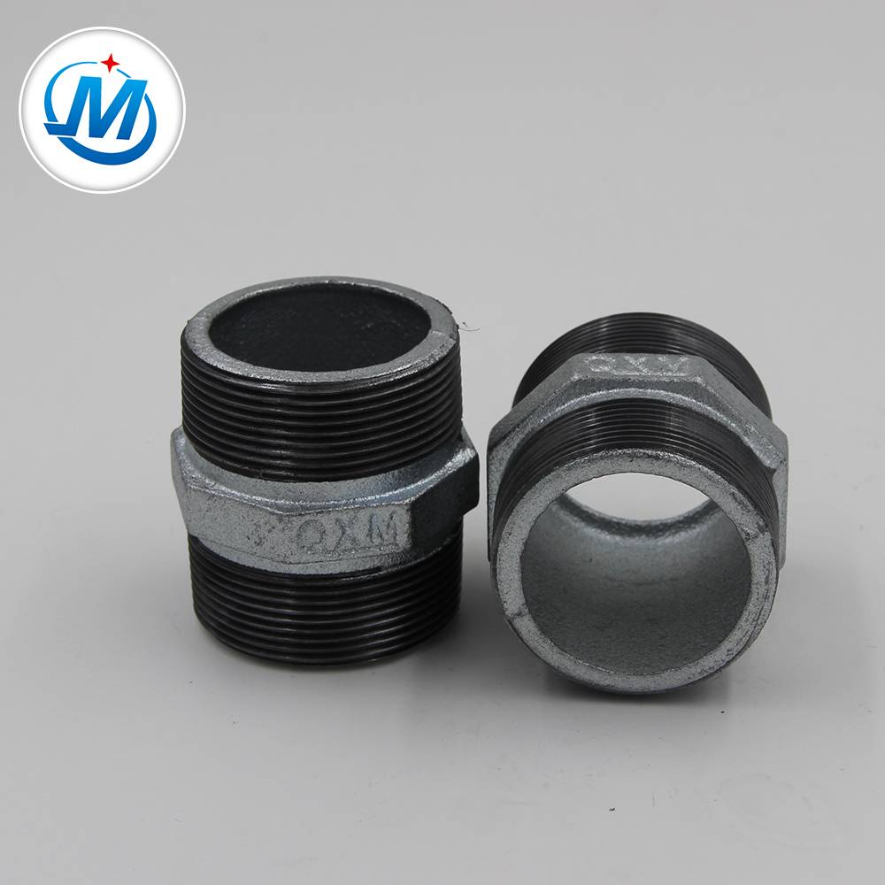 Galvanized Malleable Iron Hexagon Equal Nipples for Pipe Fittings