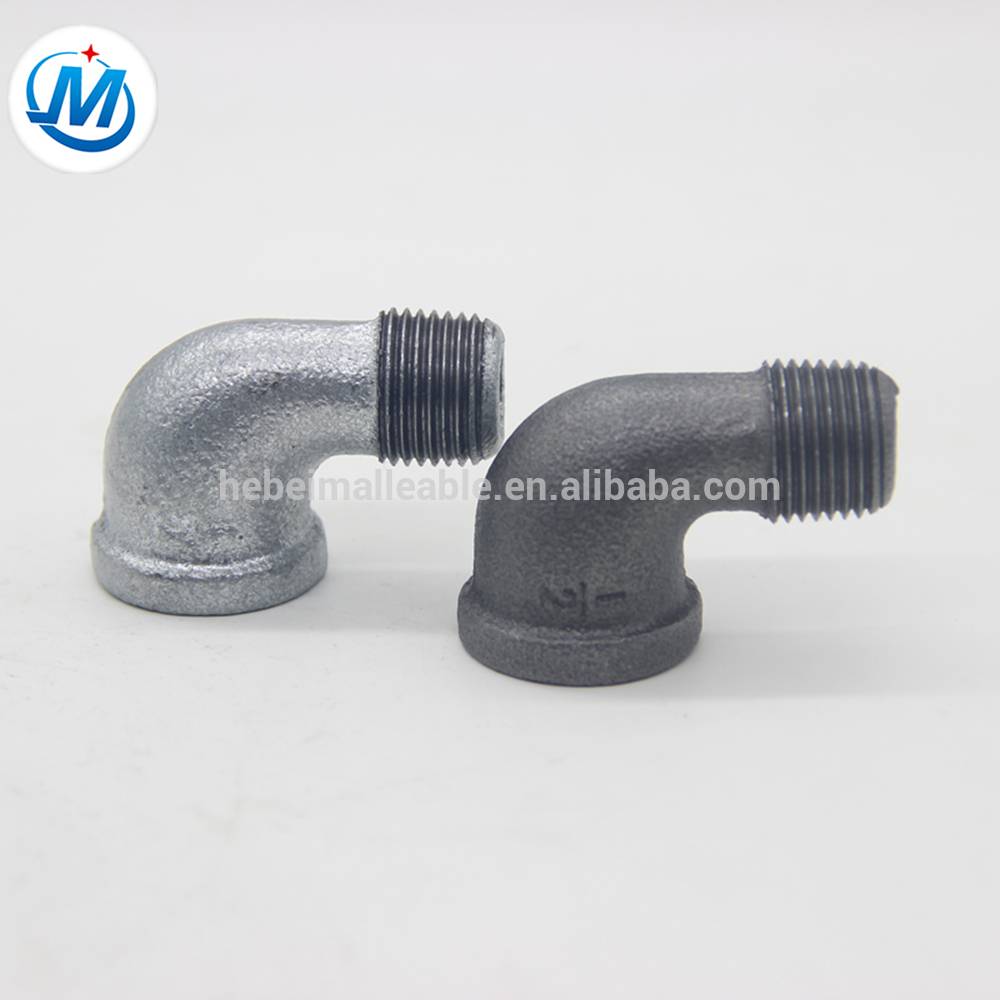 hebei plumbing pipe fitting male/female 90 deg elbow with malleable iron
