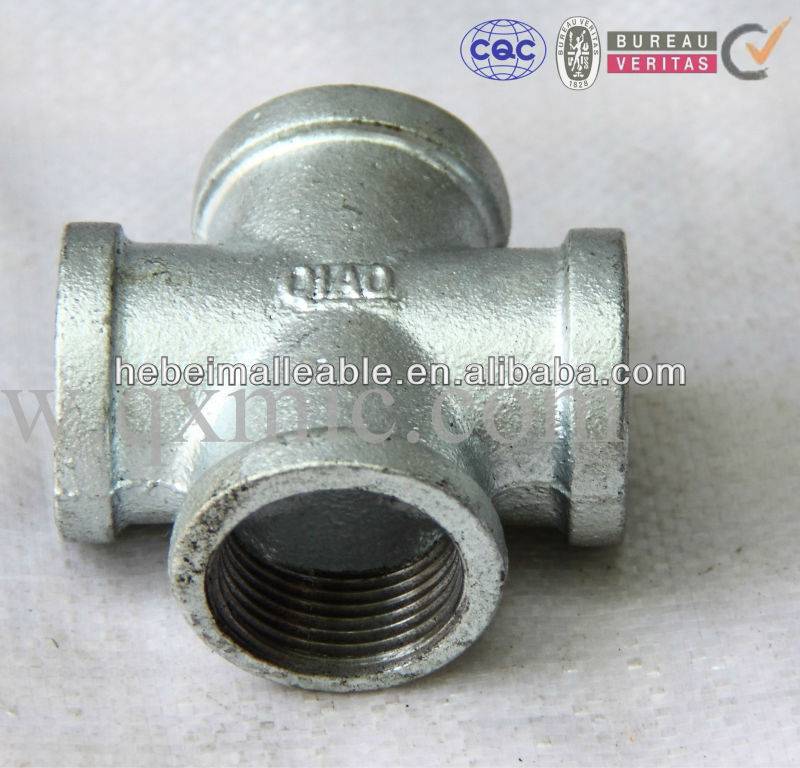 BS standard Malleable Iron Pipe Fitting cross