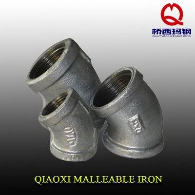 factory elbow hot dipped galvanized malleable cast iron 45 degree high pressure pipe fitting