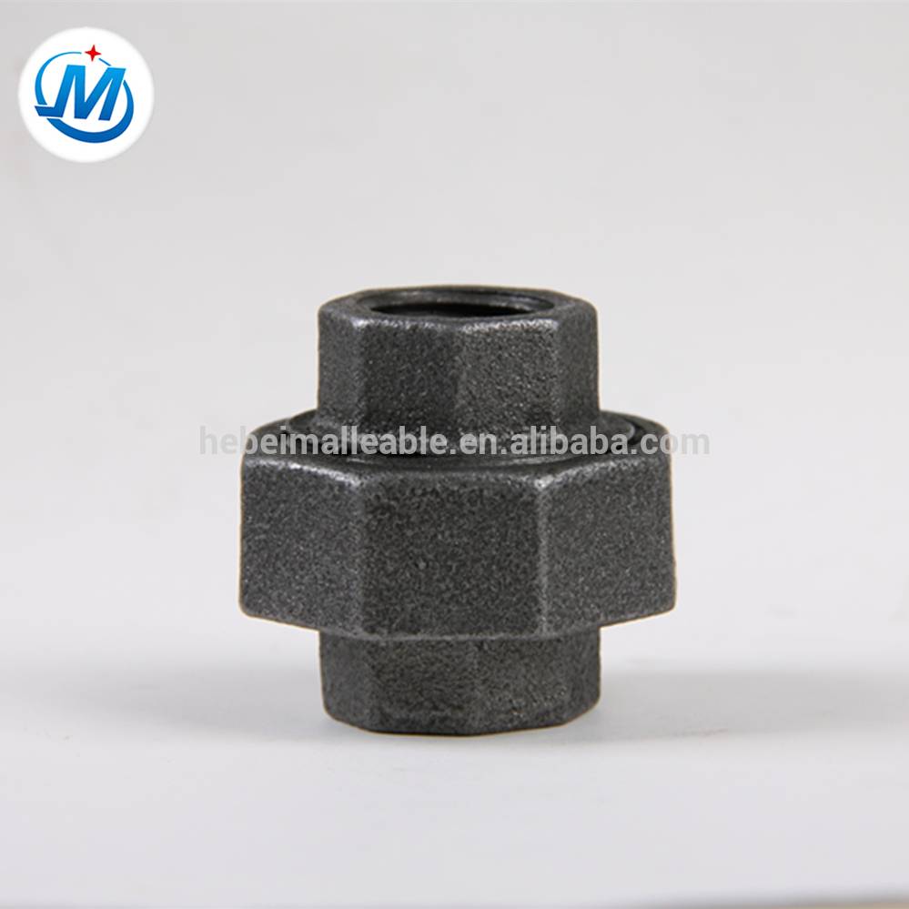 galvanized malleable iron pipe fittings conical joint union with brass seat