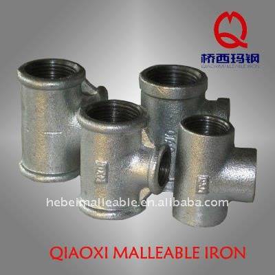 high pressure galvanized pipe fitting malleable cast iron test tee