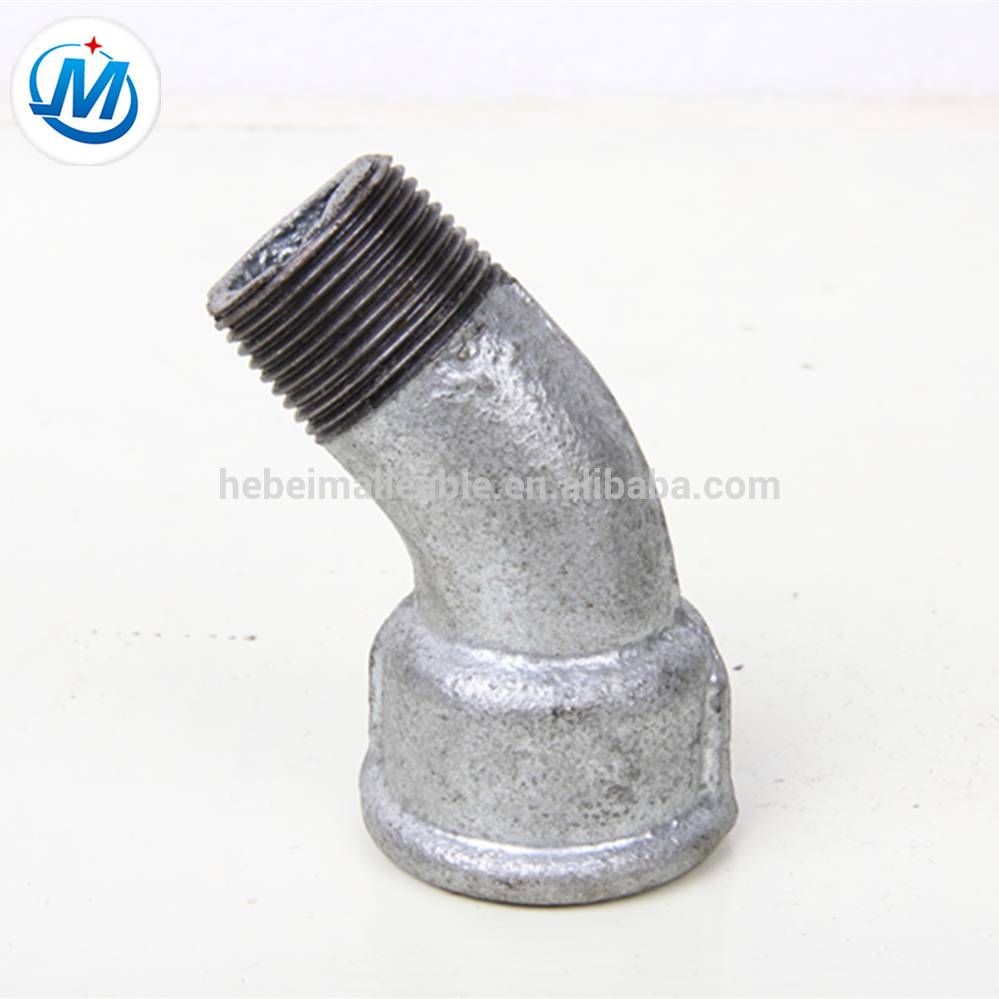 hebei gi malleable iron pipe fitting 45 degree male and female bends