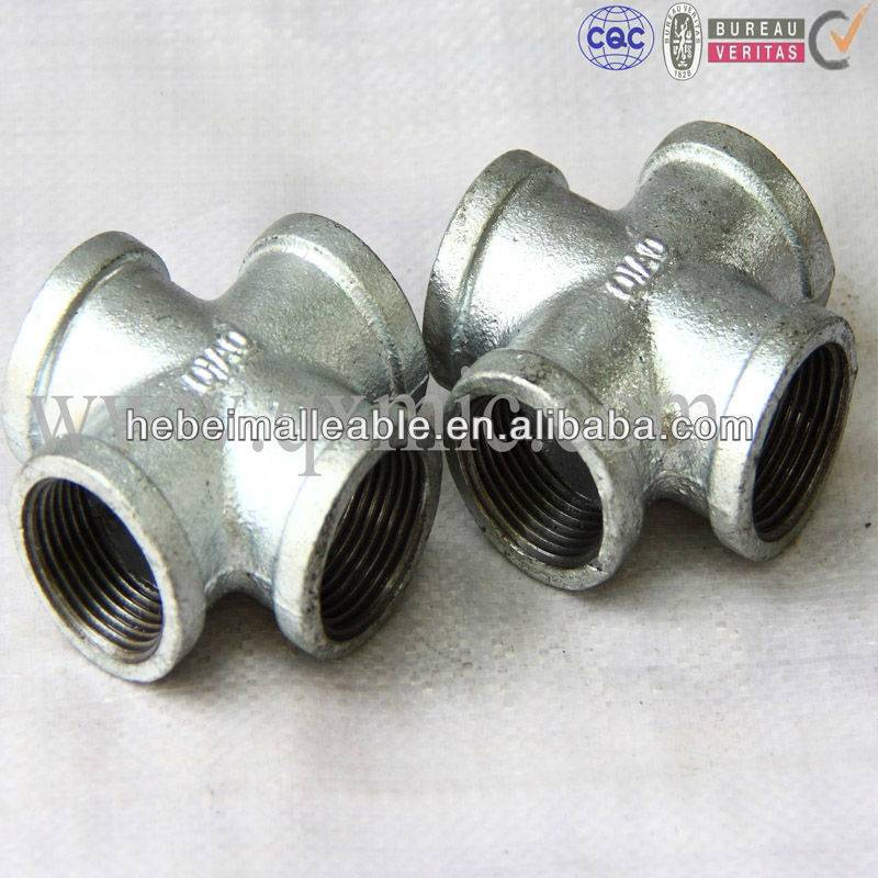 Cheap price Stainless Steel Threaded Fittings - 1/2" cross banded equal 90 degree malleable iron fitting – Jinmai Casting