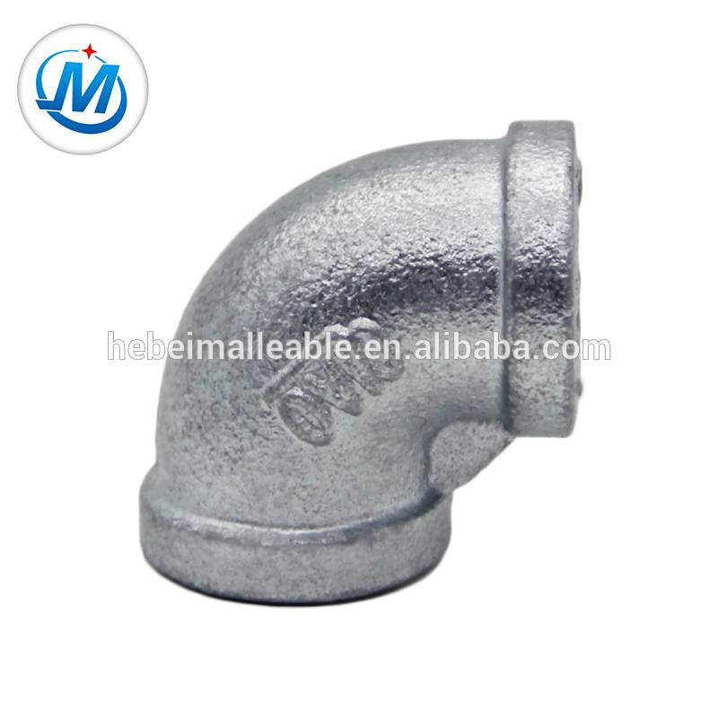 Galvanized malleable iron pipe fitting with banded type elbow