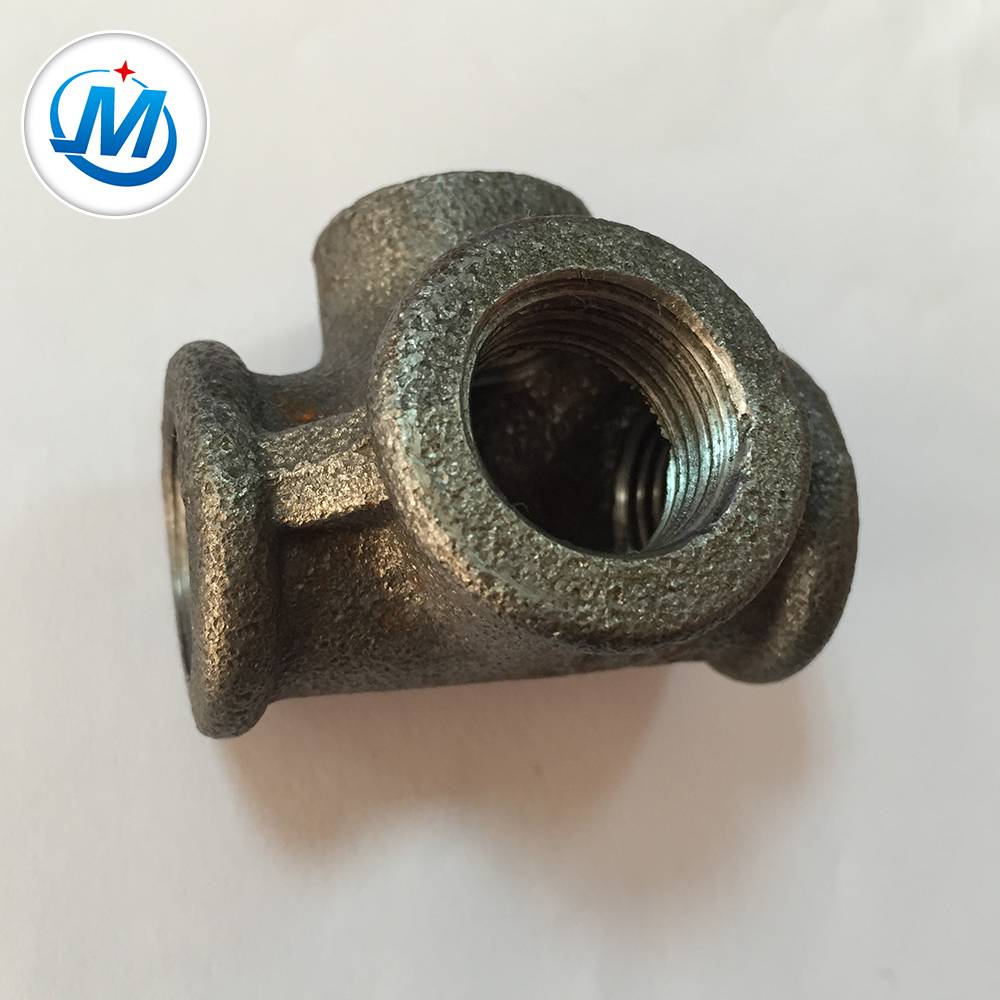 Black Malleable Iron Pipe Fitting Banded Equal Side Outlet Tee
