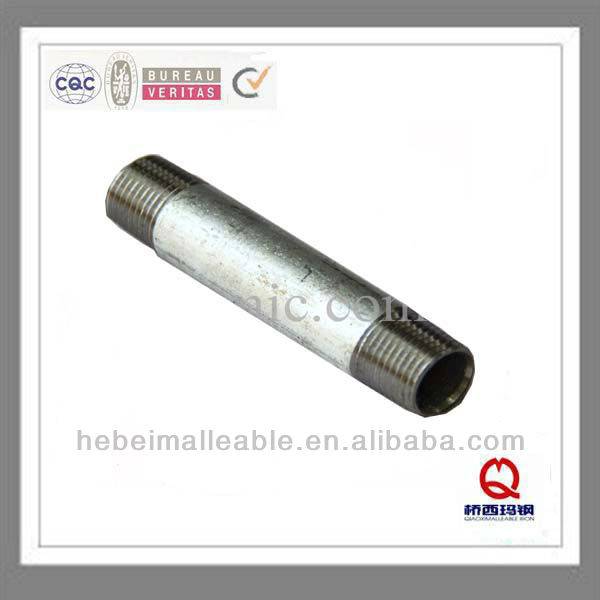 carbon steel galvanized two side thread pipe nipple