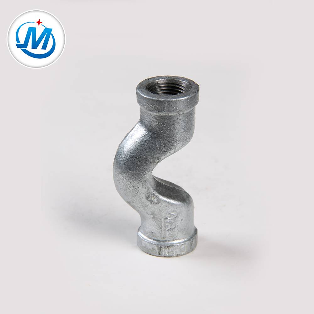 hot dipped gal malleable iron pipe fitting beaded crossover