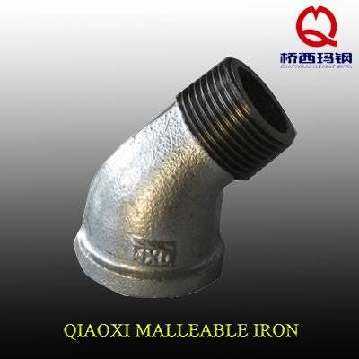natural gas pipeline fitting 45 degree M&F elbows malleable iron gi pipe fitting