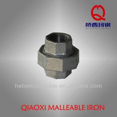 3"NPT malleable iron pipe fittings flat seat without gasket hexagon union