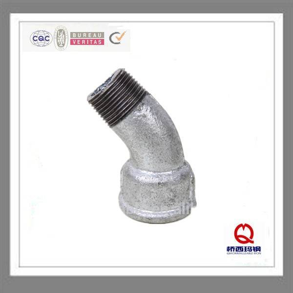 45 DEGREE BENDS GALVANIZED MALLEABLE IRON STEEL PIPE FITTING