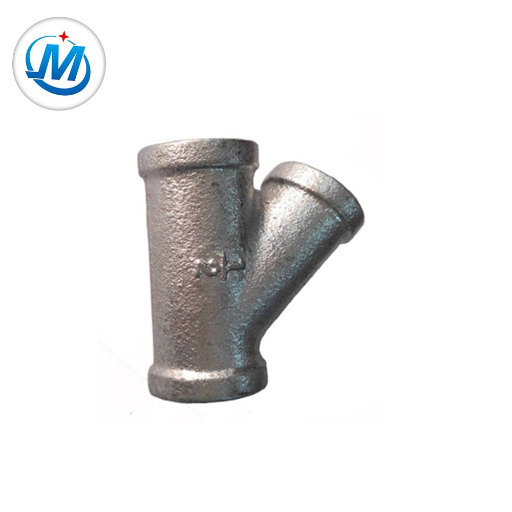 Hot dipped galvanized Y Tee malleable iron pipe fitting