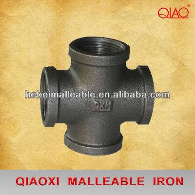 black BS standard pipe fitting 4 way connection