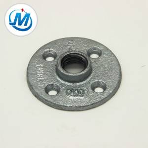 Malleable iron pipe fittings floor flange hot dipped galvanized and black