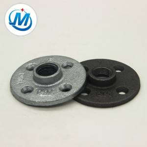 Malleable iron pipe fittings floor flange hot dipped galvanized and black