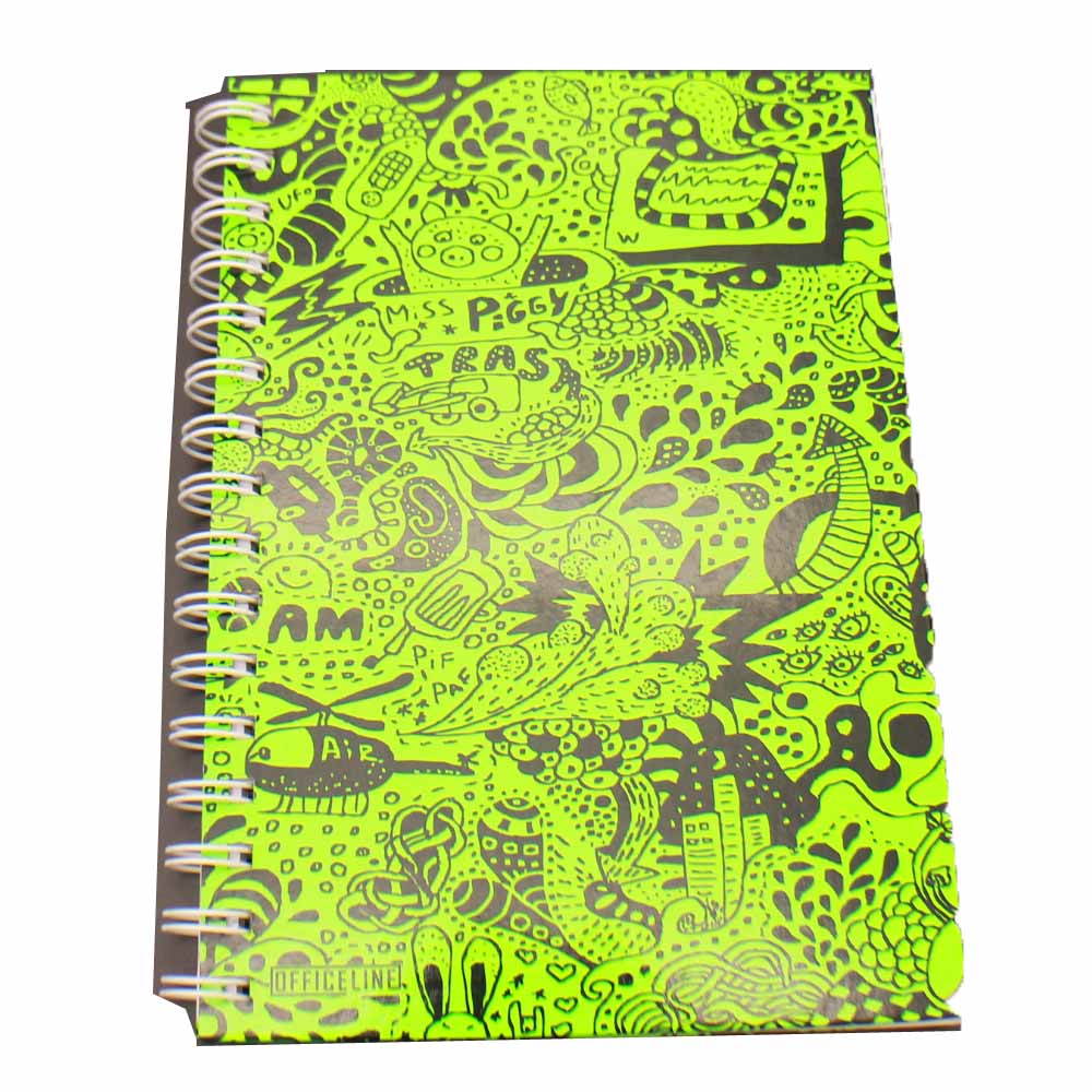 Fluorescent color cover customized spiral hard cover planner
