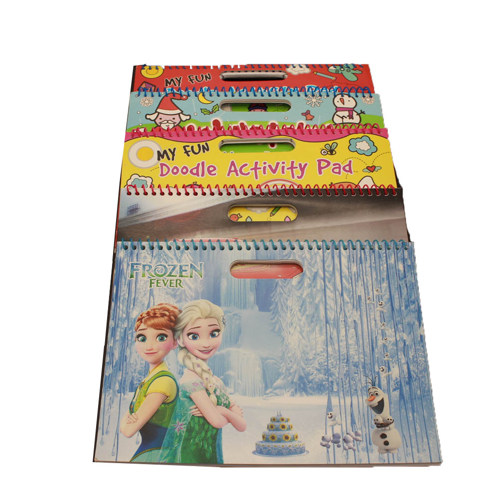 factory customized Eco-friendly Stationery Set - NB-R086 funny activity pad ,sprial drawing book with hot stamp printing and glitters – Ricky Stationery