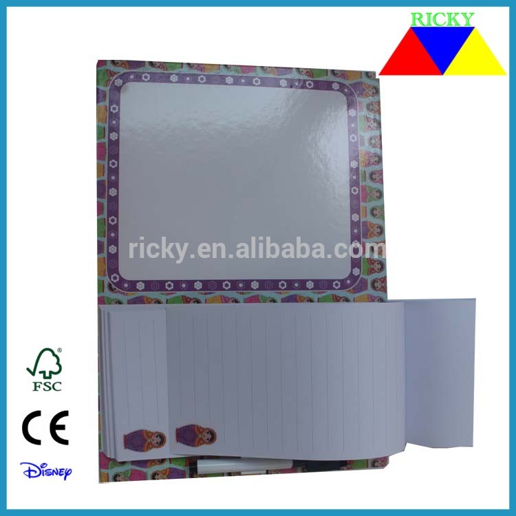 NB-R074 fancy stationery set white board with magnet and notepad and white board marker