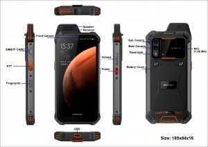 V710 6.3 inch rugged PDA handheld mobile computer with PTT and SOS buttons