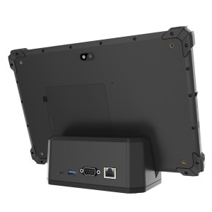 Military industrial Windows Rugged Tablet i107J with serial RS232, RJ45 and USB A 2.0
