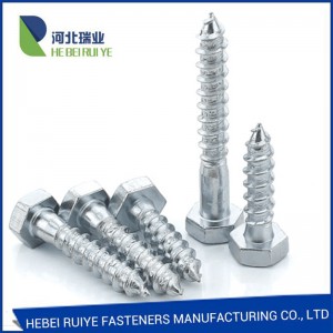 China Wholesale Drywall Screw Manufacturers - Mild Steel Hex Head DIN571 Wood Screw for Wood – Ruiye