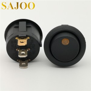 One of Hottest for Waterproof Bell Push Switch - SAJOO 10A 125V T125 3Pin round rocker switch SJ2-8 – Sajoo