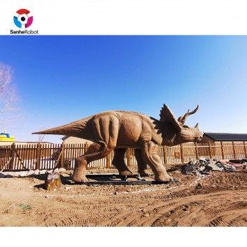 Amusement Park Animated Life Size Artificial Animatronic Remote Control Triceratops Dinosaur