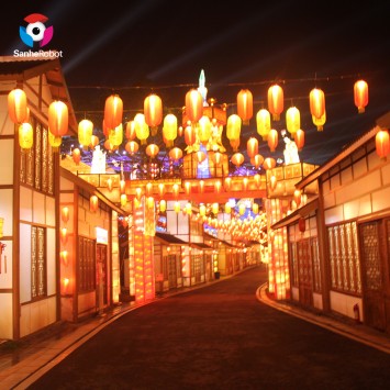 Customized handmade chinese silk lantern of hallway decorative for outdoor playground lantern show