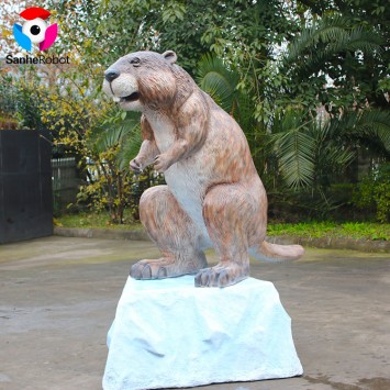 Park Decoration Fiberglass Resin Beaver Sculpture Animal
