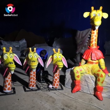 Custom Fiberglass Cartoon Giraffe Statue