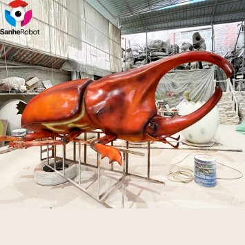 Customized Insect Fiberglass Sculpture for outside decoration resin Fiberglass Large Beetle Insect Statue